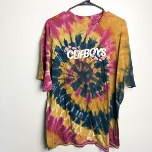 Cufboys Tie Dye Logo Floral T Shirt